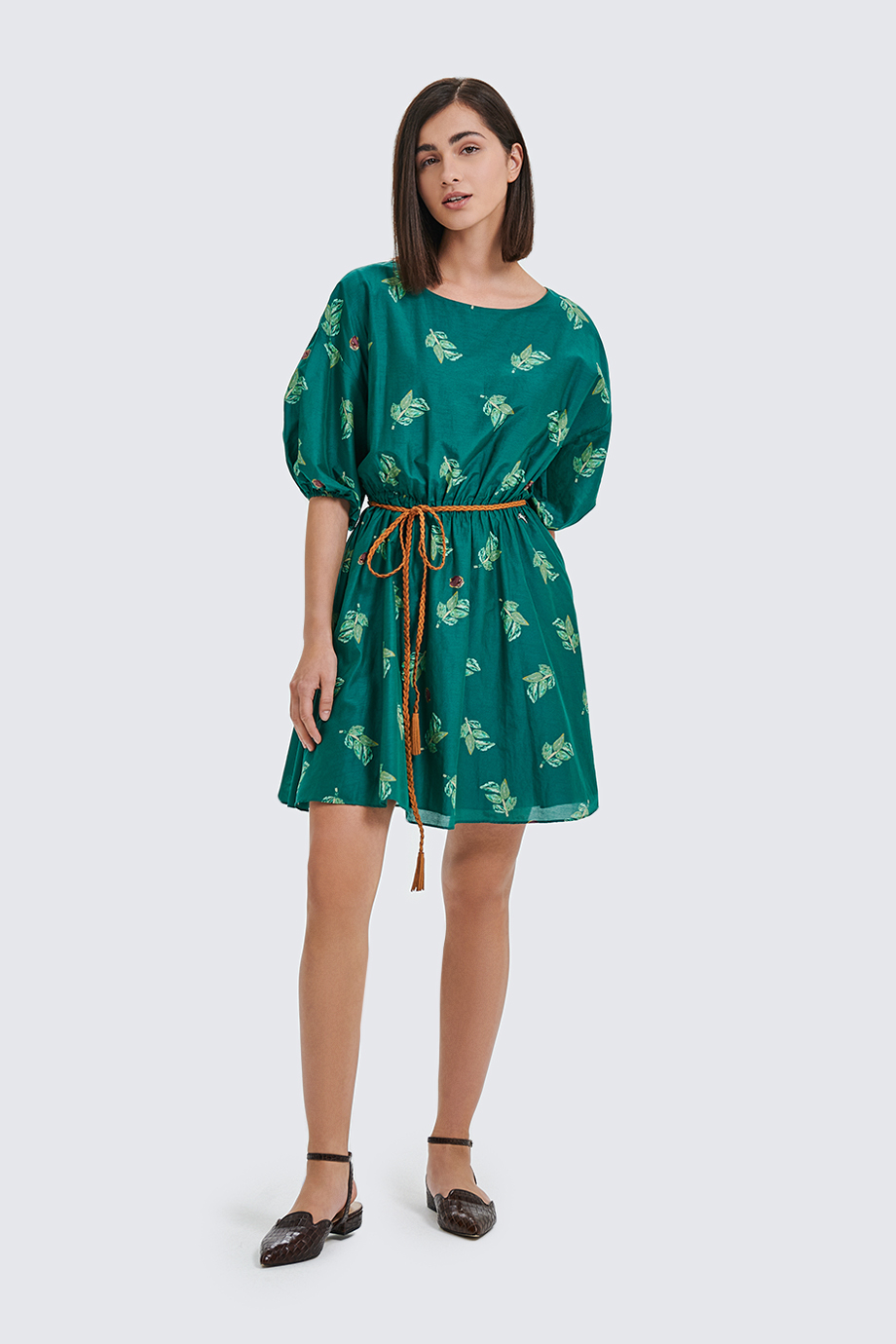 Мини-платье с флоральным принтом